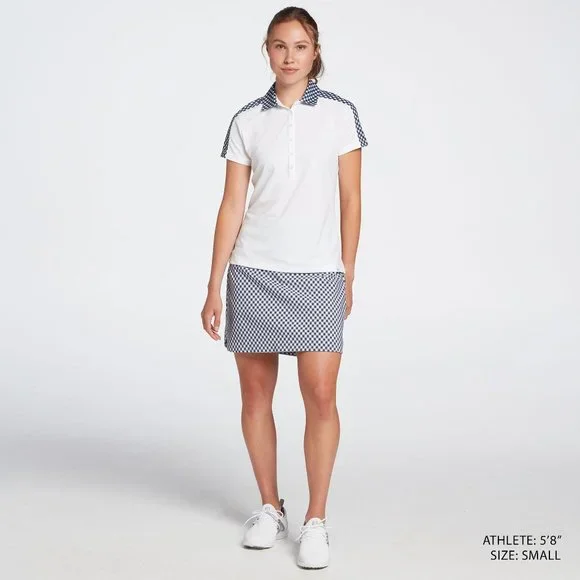 NWT Lady Hagen Women's Printed Block Short Sleeve Golf Polo - Picture 2 of 4